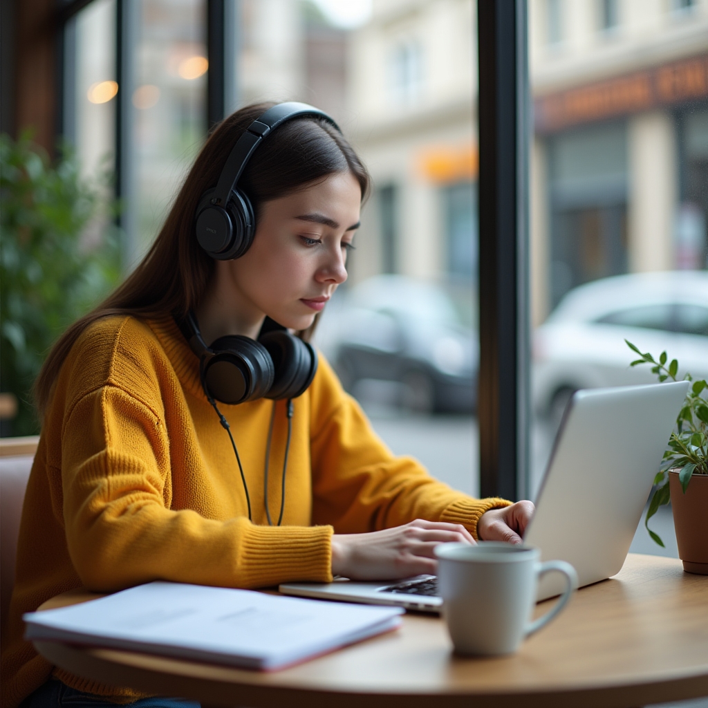 Студент практикует цифровые навыки на компьютере